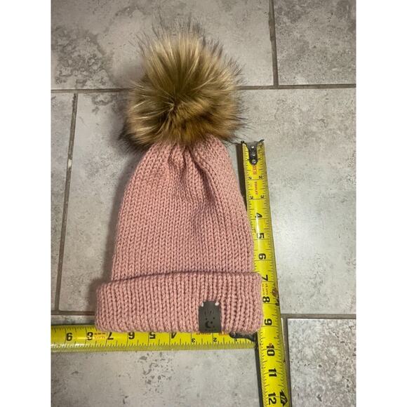 " WOMENS CABLE KNIT WINTER POM POM BOBBLE SKI BEANIE HAT FUR FLEECE LINING" - Picture 2 of 7